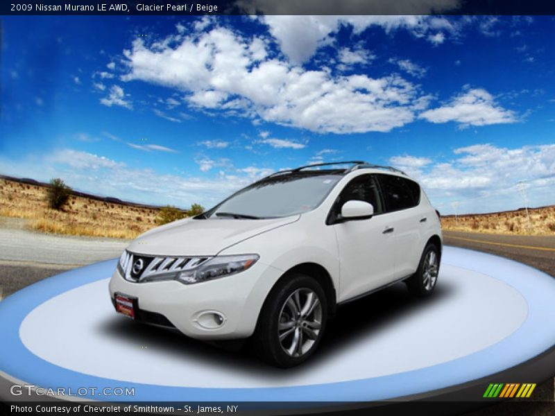 Glacier Pearl / Beige 2009 Nissan Murano LE AWD