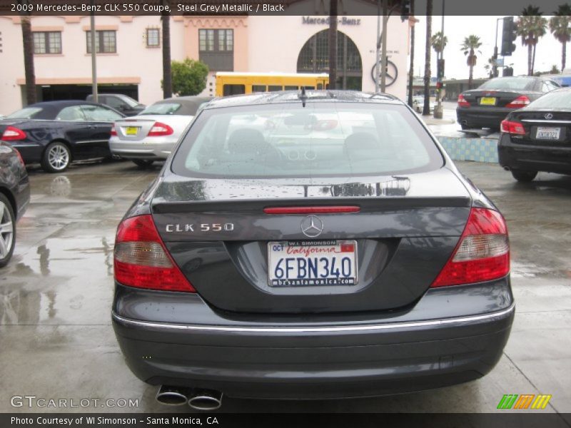 Steel Grey Metallic / Black 2009 Mercedes-Benz CLK 550 Coupe
