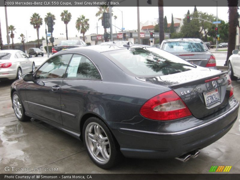 Steel Grey Metallic / Black 2009 Mercedes-Benz CLK 550 Coupe