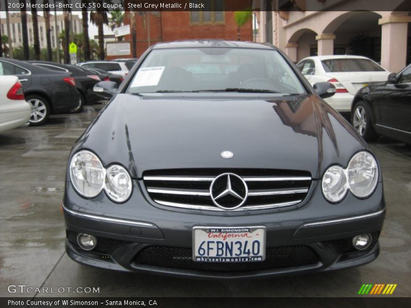 Steel Grey Metallic / Black 2009 Mercedes-Benz CLK 550 Coupe