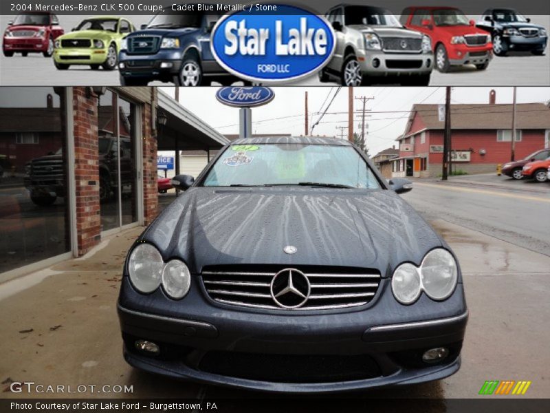 Cadet Blue Metallic / Stone 2004 Mercedes-Benz CLK 500 Coupe