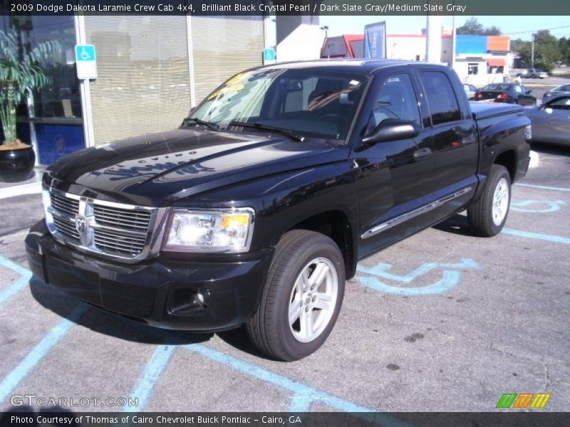 Brilliant Black Crystal Pearl / Dark Slate Gray/Medium Slate Gray 2009 Dodge Dakota Laramie Crew Cab 4x4