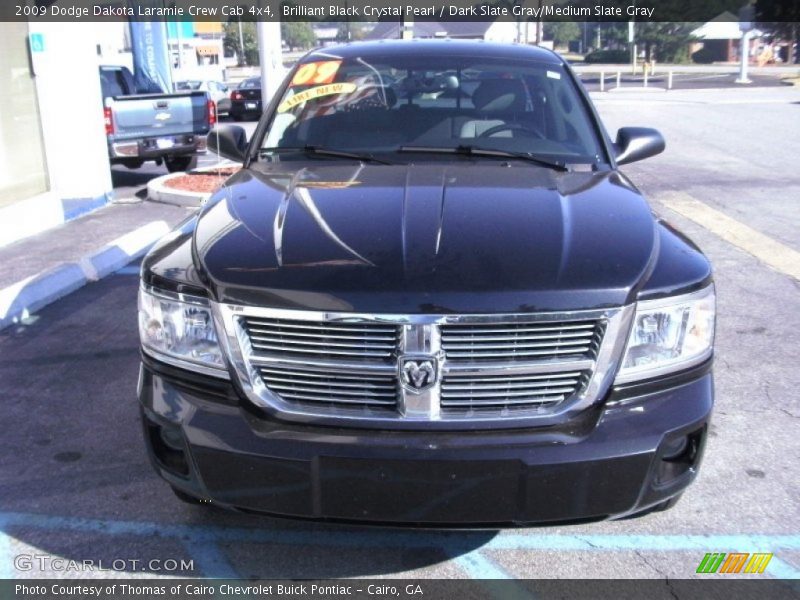 Brilliant Black Crystal Pearl / Dark Slate Gray/Medium Slate Gray 2009 Dodge Dakota Laramie Crew Cab 4x4