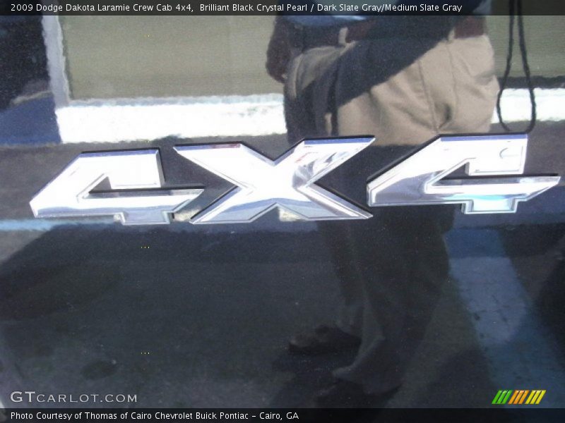 Brilliant Black Crystal Pearl / Dark Slate Gray/Medium Slate Gray 2009 Dodge Dakota Laramie Crew Cab 4x4