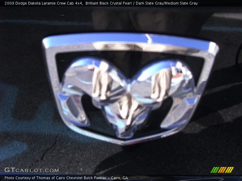 Brilliant Black Crystal Pearl / Dark Slate Gray/Medium Slate Gray 2009 Dodge Dakota Laramie Crew Cab 4x4
