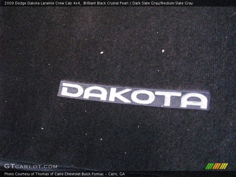 Brilliant Black Crystal Pearl / Dark Slate Gray/Medium Slate Gray 2009 Dodge Dakota Laramie Crew Cab 4x4