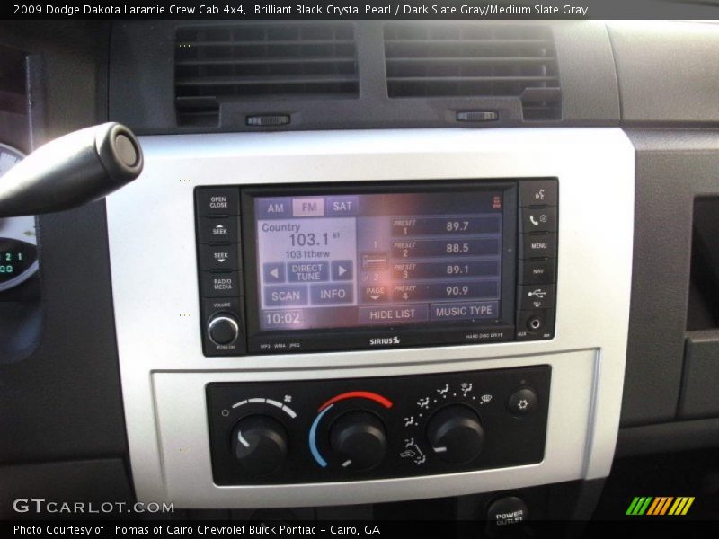 Brilliant Black Crystal Pearl / Dark Slate Gray/Medium Slate Gray 2009 Dodge Dakota Laramie Crew Cab 4x4