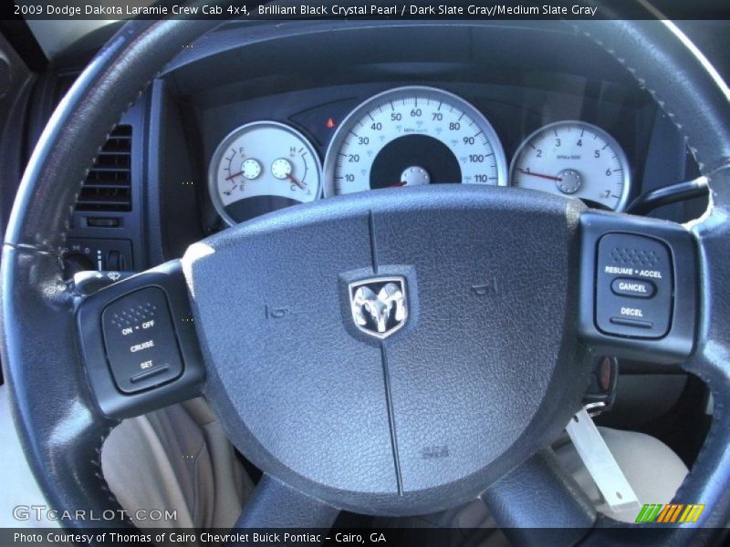 Brilliant Black Crystal Pearl / Dark Slate Gray/Medium Slate Gray 2009 Dodge Dakota Laramie Crew Cab 4x4