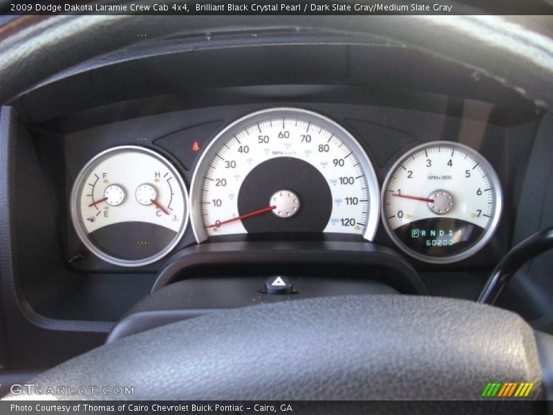 Brilliant Black Crystal Pearl / Dark Slate Gray/Medium Slate Gray 2009 Dodge Dakota Laramie Crew Cab 4x4