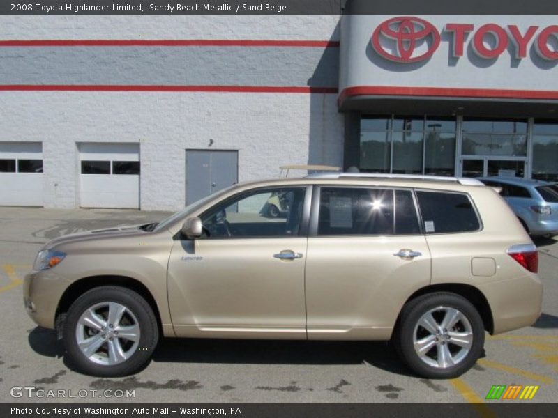 Sandy Beach Metallic / Sand Beige 2008 Toyota Highlander Limited