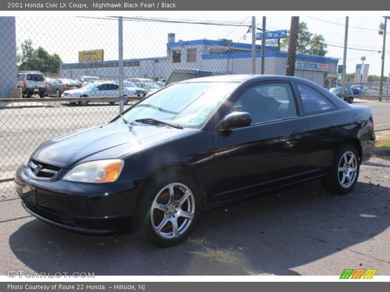 Nighthawk Black Pearl / Black 2001 Honda Civic LX Coupe