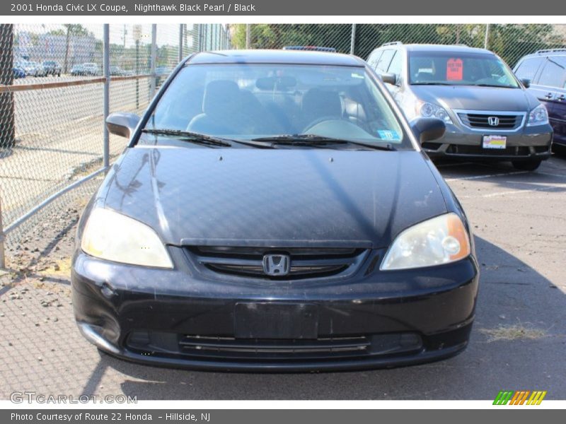 Nighthawk Black Pearl / Black 2001 Honda Civic LX Coupe