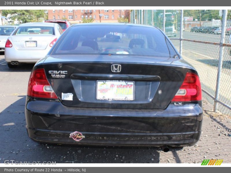 Nighthawk Black Pearl / Black 2001 Honda Civic LX Coupe