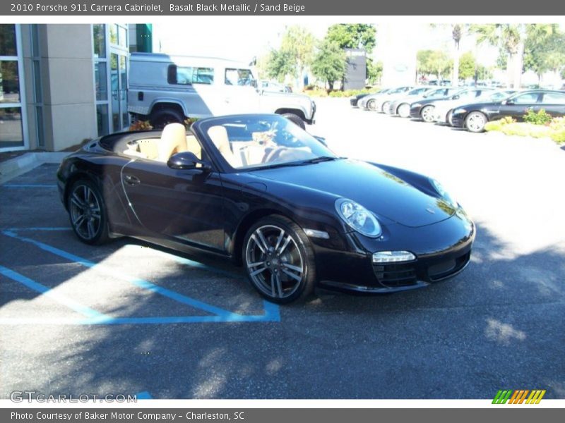 Basalt Black Metallic / Sand Beige 2010 Porsche 911 Carrera Cabriolet