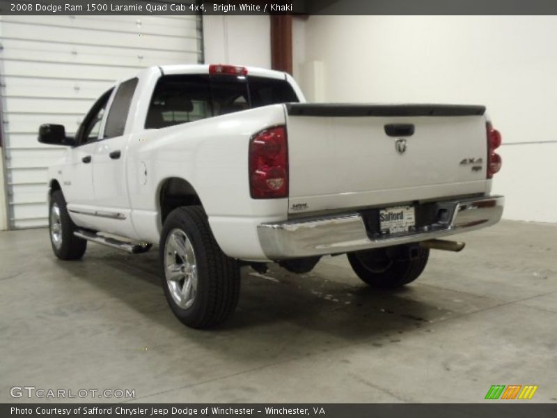 Bright White / Khaki 2008 Dodge Ram 1500 Laramie Quad Cab 4x4