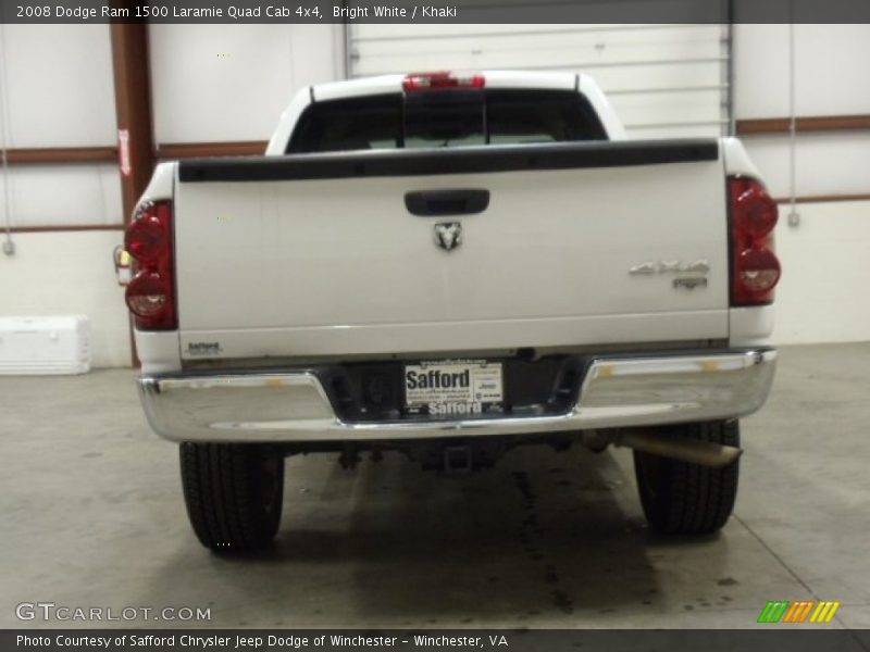 Bright White / Khaki 2008 Dodge Ram 1500 Laramie Quad Cab 4x4