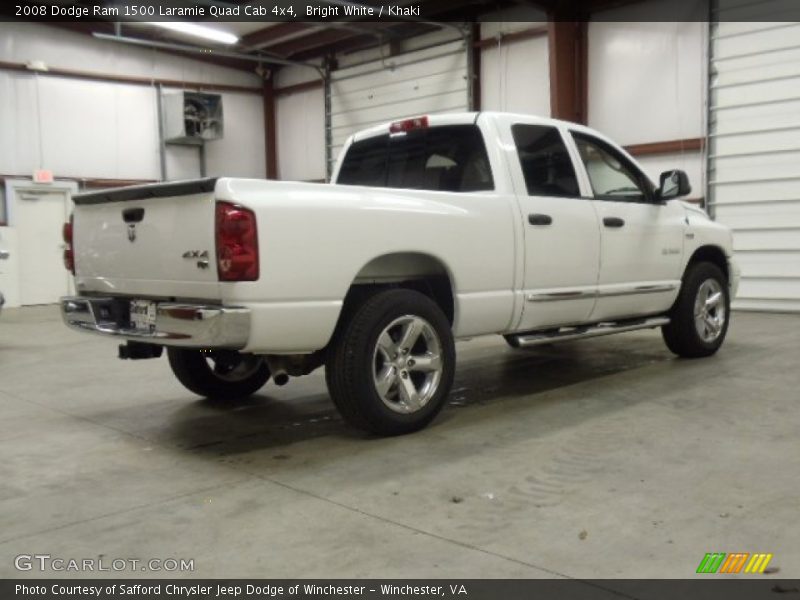 Bright White / Khaki 2008 Dodge Ram 1500 Laramie Quad Cab 4x4