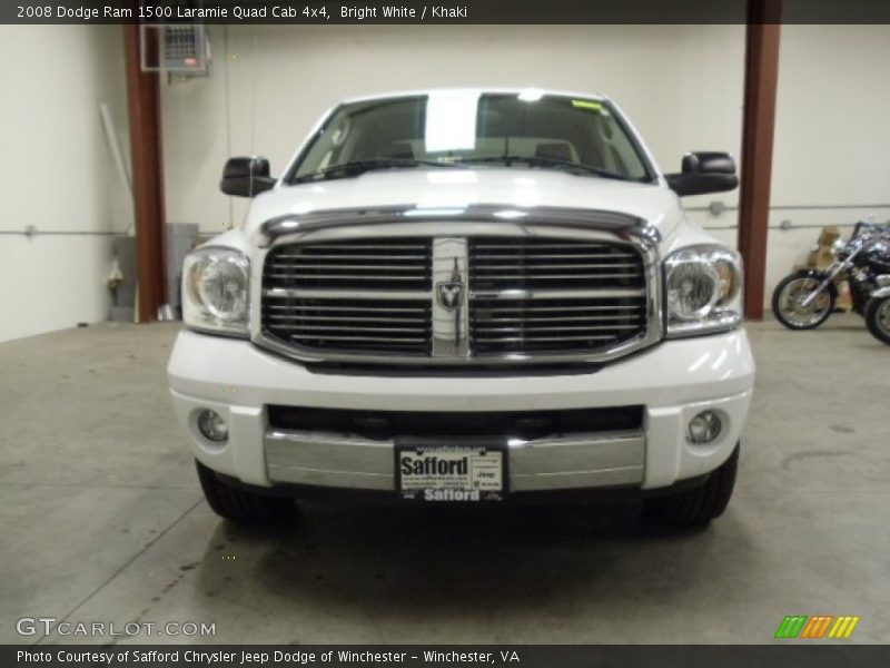 Bright White / Khaki 2008 Dodge Ram 1500 Laramie Quad Cab 4x4