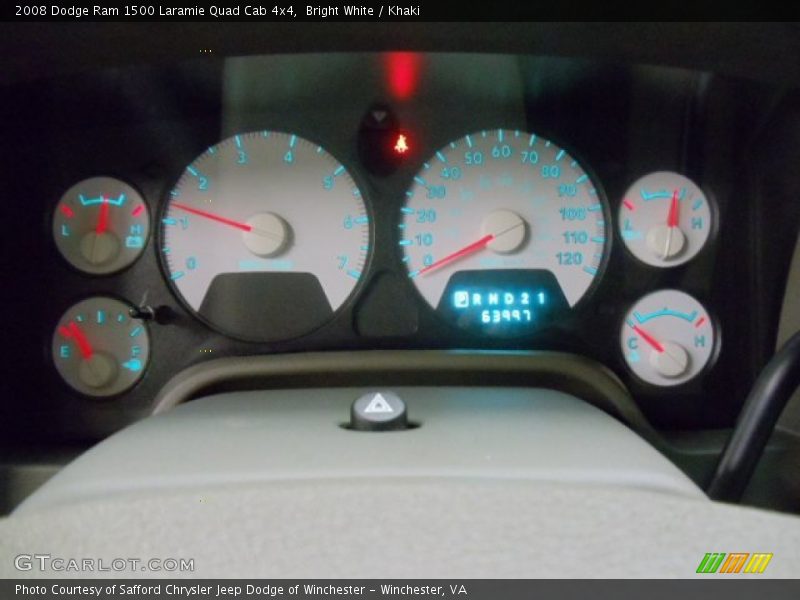 Bright White / Khaki 2008 Dodge Ram 1500 Laramie Quad Cab 4x4