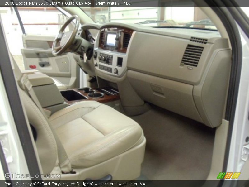 Bright White / Khaki 2008 Dodge Ram 1500 Laramie Quad Cab 4x4