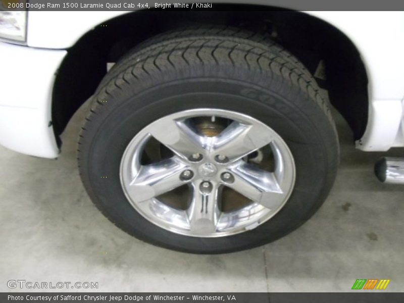 Bright White / Khaki 2008 Dodge Ram 1500 Laramie Quad Cab 4x4