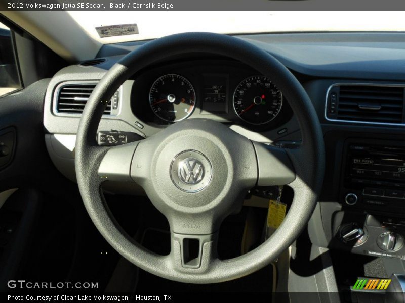 Black / Cornsilk Beige 2012 Volkswagen Jetta SE Sedan