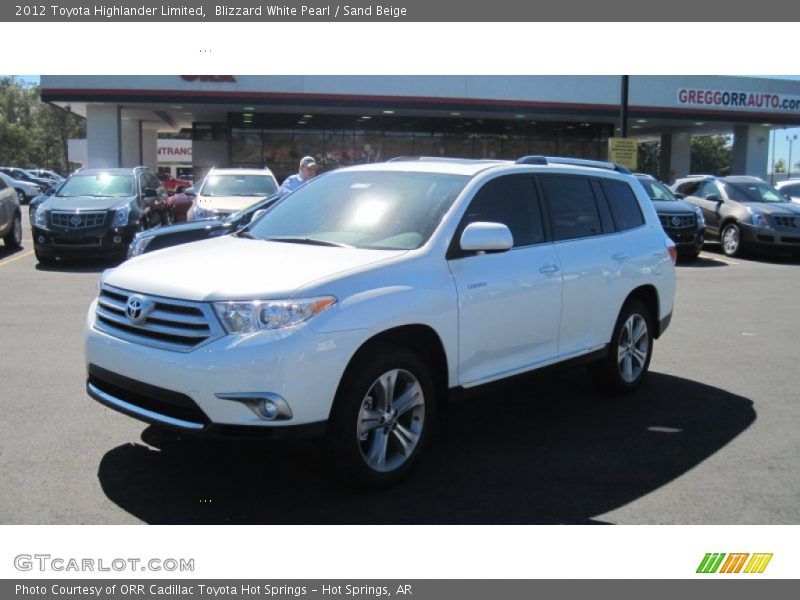 Blizzard White Pearl / Sand Beige 2012 Toyota Highlander Limited