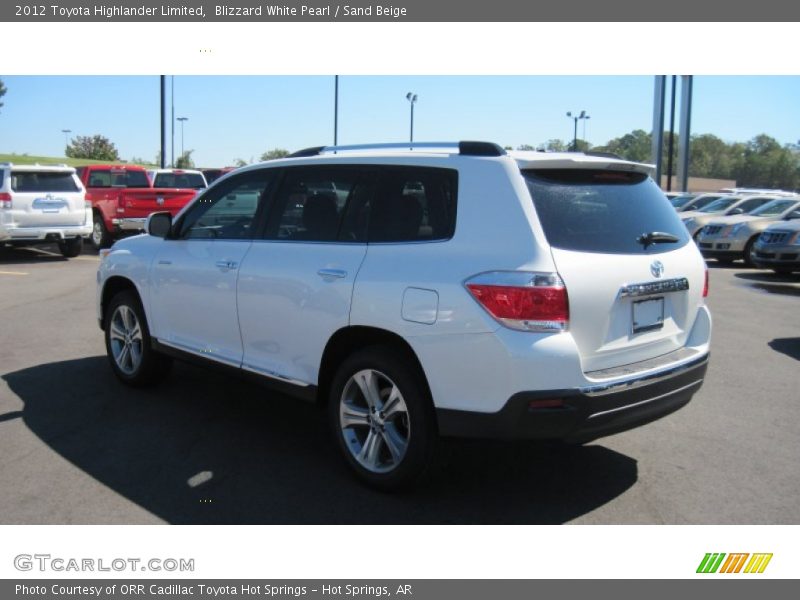 Blizzard White Pearl / Sand Beige 2012 Toyota Highlander Limited