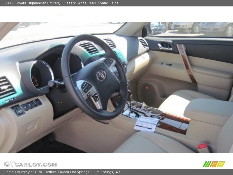 Blizzard White Pearl / Sand Beige 2012 Toyota Highlander Limited
