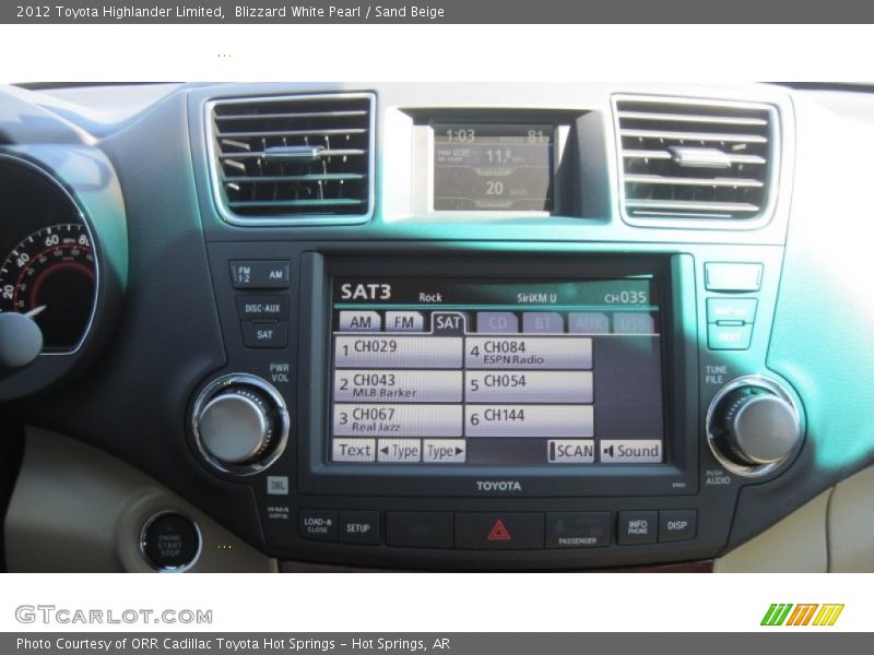 Blizzard White Pearl / Sand Beige 2012 Toyota Highlander Limited