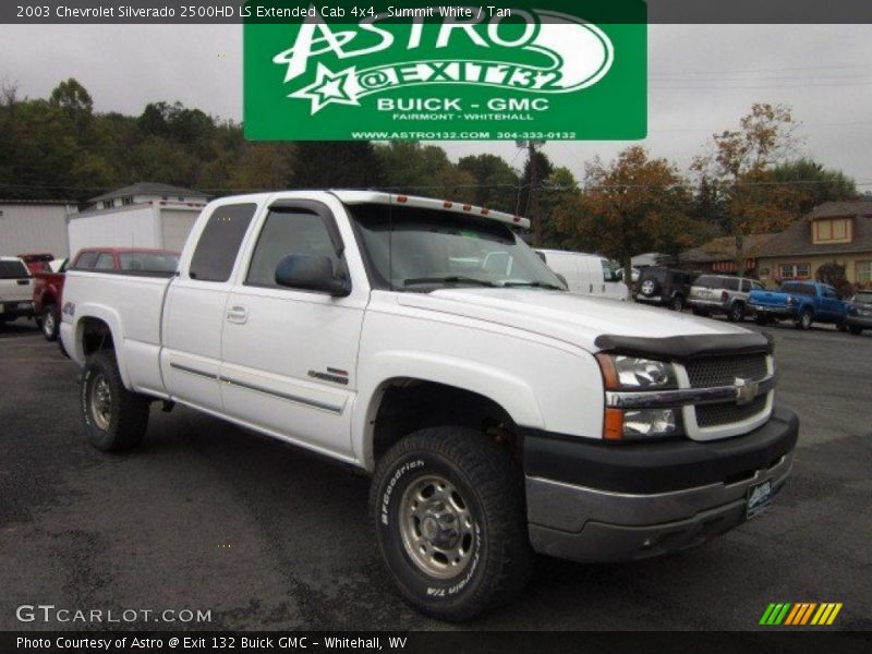 Summit White / Tan 2003 Chevrolet Silverado 2500HD LS Extended Cab 4x4
