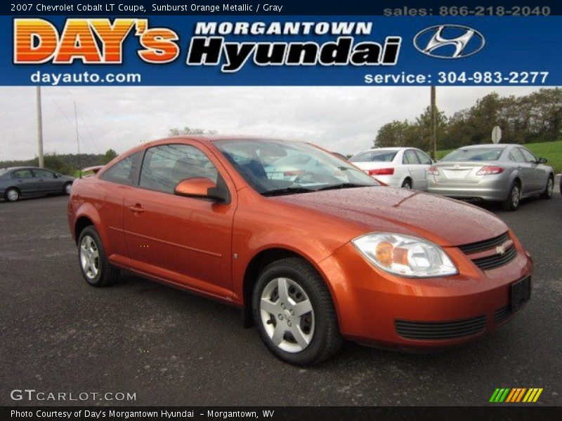 Sunburst Orange Metallic / Gray 2007 Chevrolet Cobalt LT Coupe