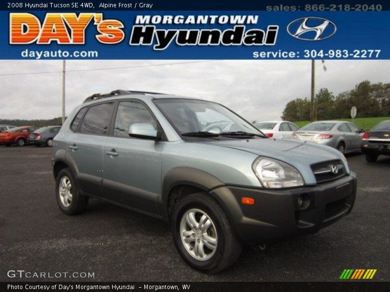 Alpine Frost / Gray 2008 Hyundai Tucson SE 4WD