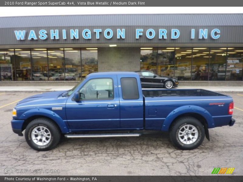 Vista Blue Metallic / Medium Dark Flint 2010 Ford Ranger Sport SuperCab 4x4