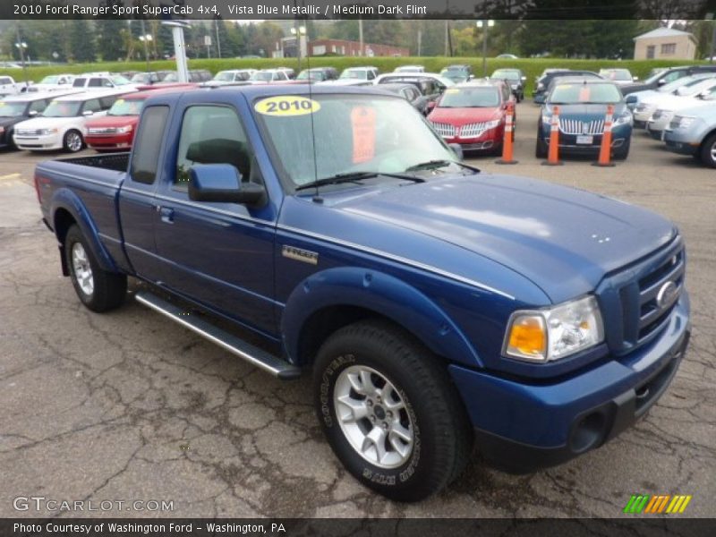 Vista Blue Metallic / Medium Dark Flint 2010 Ford Ranger Sport SuperCab 4x4