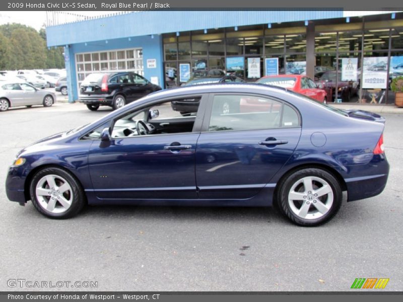 Royal Blue Pearl / Black 2009 Honda Civic LX-S Sedan