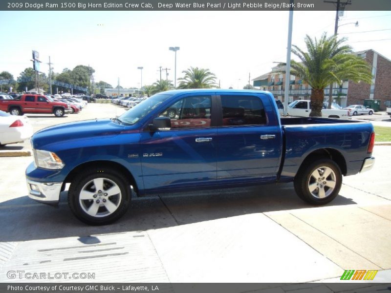 Deep Water Blue Pearl / Light Pebble Beige/Bark Brown 2009 Dodge Ram 1500 Big Horn Edition Crew Cab