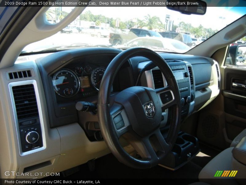 Deep Water Blue Pearl / Light Pebble Beige/Bark Brown 2009 Dodge Ram 1500 Big Horn Edition Crew Cab