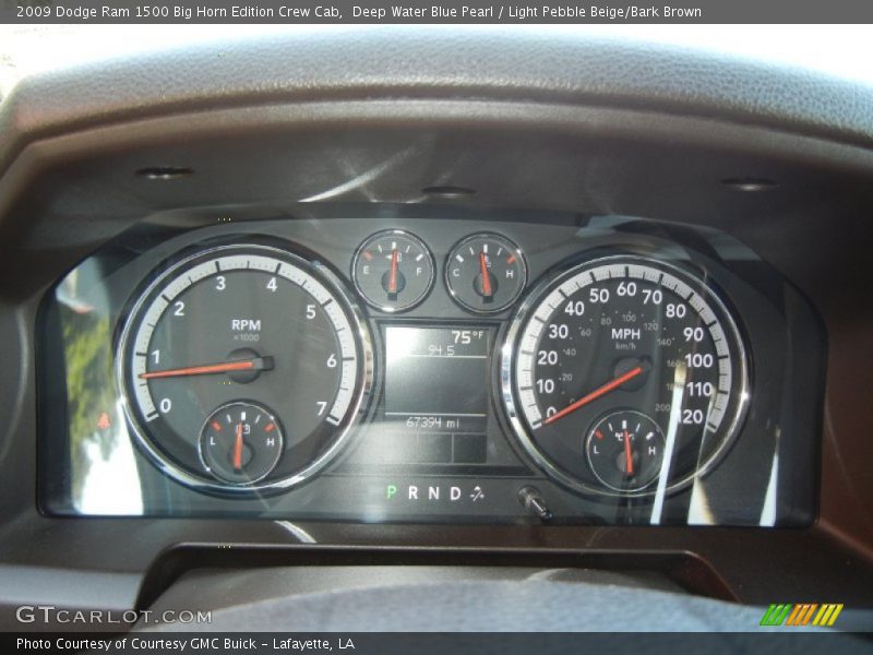 Deep Water Blue Pearl / Light Pebble Beige/Bark Brown 2009 Dodge Ram 1500 Big Horn Edition Crew Cab