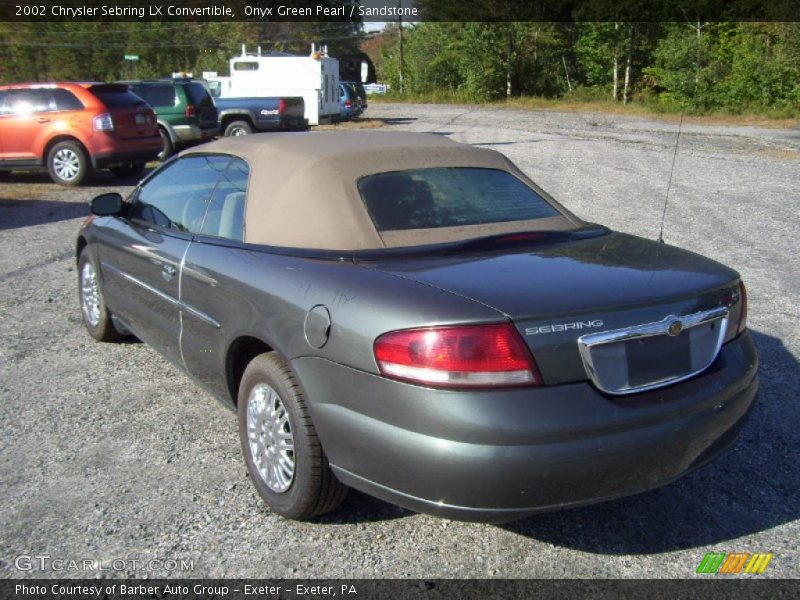 Onyx Green Pearl / Sandstone 2002 Chrysler Sebring LX Convertible