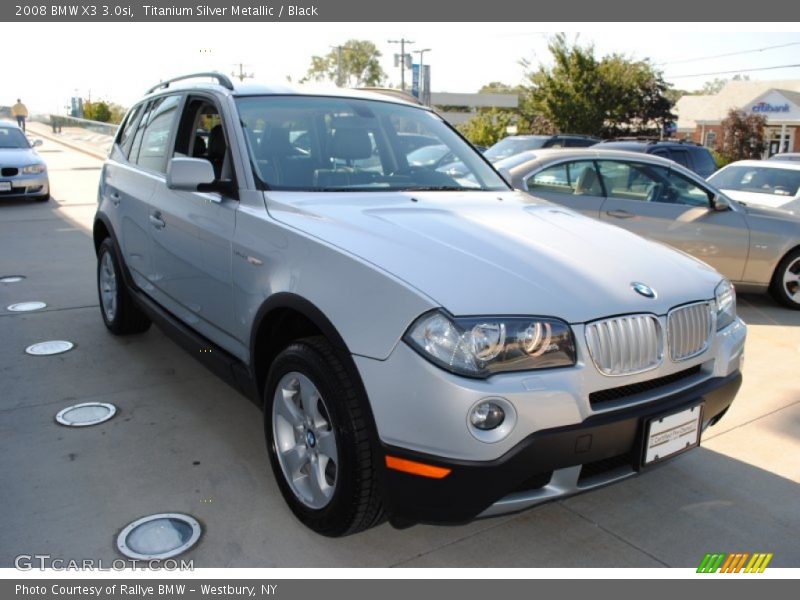 Titanium Silver Metallic / Black 2008 BMW X3 3.0si