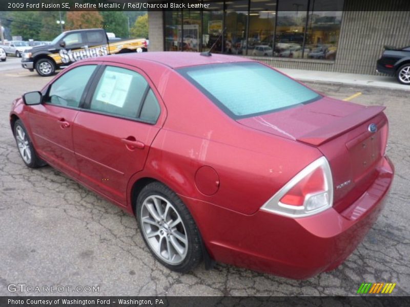 Redfire Metallic / Red/Charcoal Black Leather 2009 Ford Fusion SE