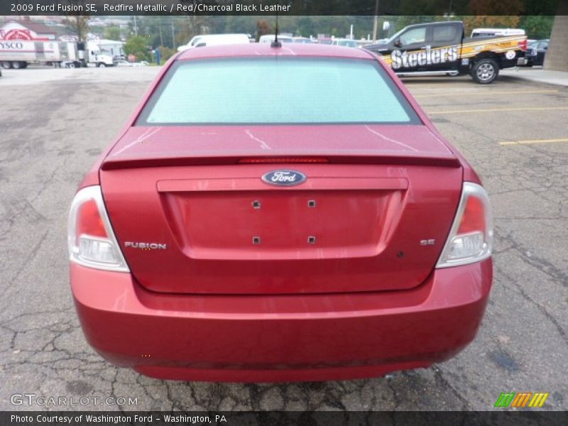 Redfire Metallic / Red/Charcoal Black Leather 2009 Ford Fusion SE