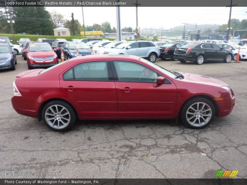 Redfire Metallic / Red/Charcoal Black Leather 2009 Ford Fusion SE
