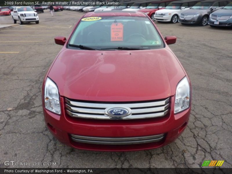 Redfire Metallic / Red/Charcoal Black Leather 2009 Ford Fusion SE
