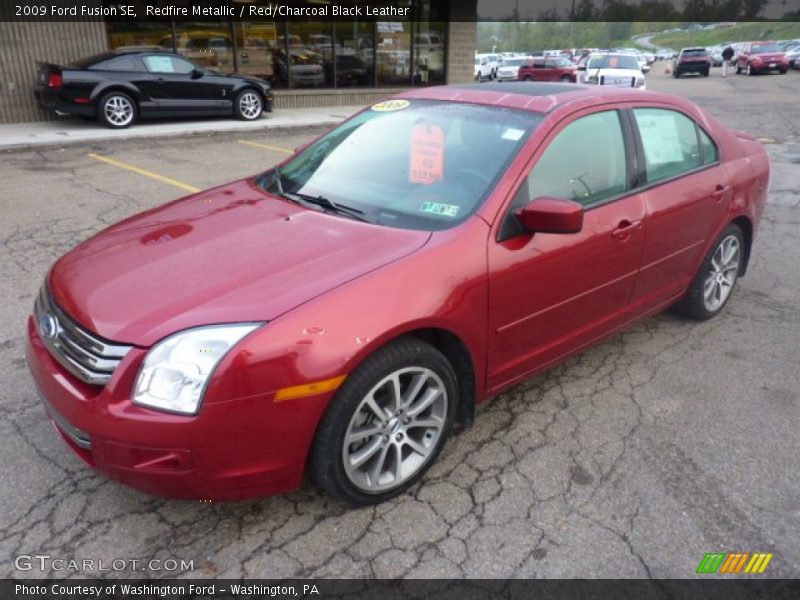 Redfire Metallic / Red/Charcoal Black Leather 2009 Ford Fusion SE