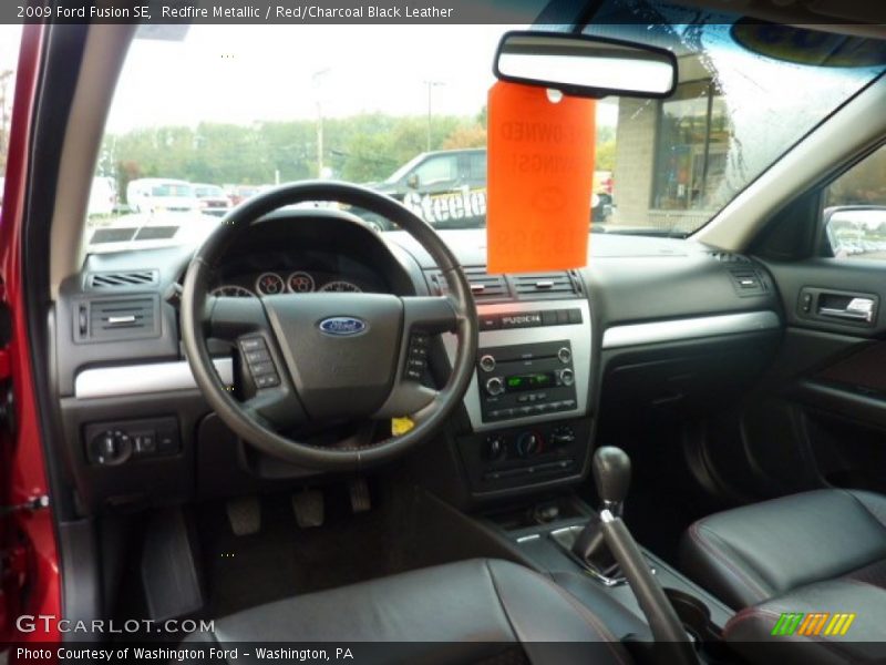 Redfire Metallic / Red/Charcoal Black Leather 2009 Ford Fusion SE