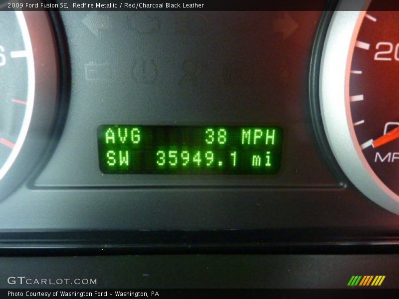 Redfire Metallic / Red/Charcoal Black Leather 2009 Ford Fusion SE