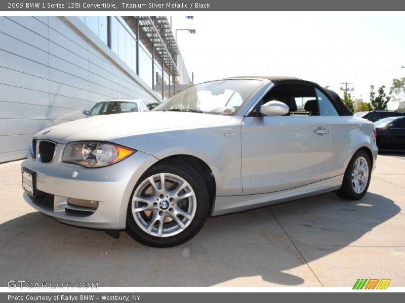 Titanium Silver Metallic / Black 2009 BMW 1 Series 128i Convertible