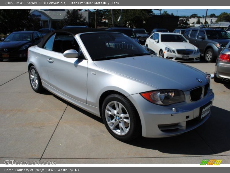 Titanium Silver Metallic / Black 2009 BMW 1 Series 128i Convertible